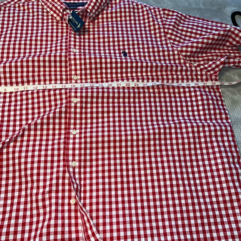 U.S. Polo Assn. Red Gingham Button-Down Shirt 3XLT NWT - Picture 6 of 7